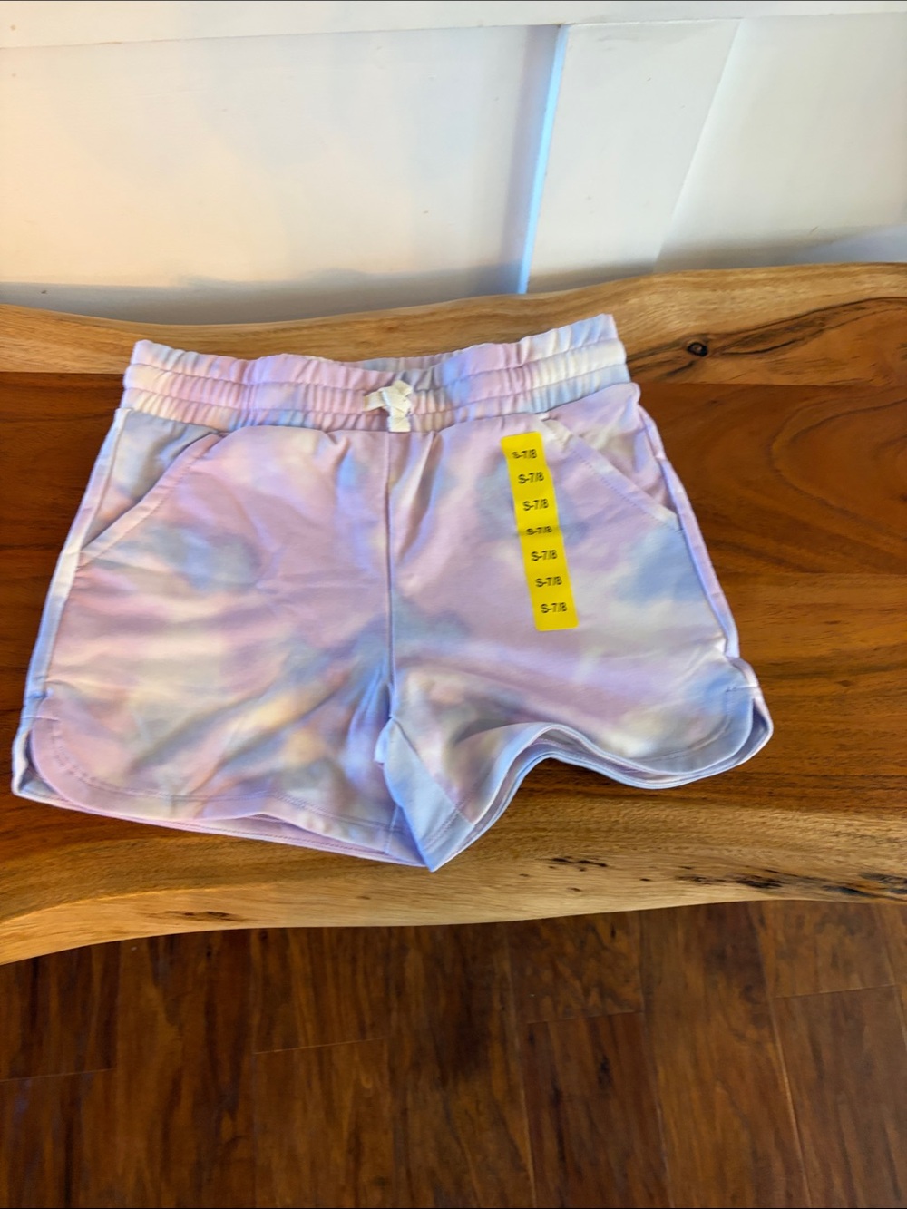 Girls' Tie-Dye Pastel Lounge Shorts - Pink & Blue